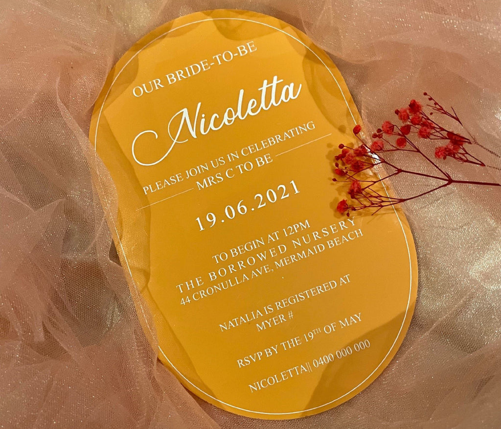 Bridal Shower Invite - Acrylic