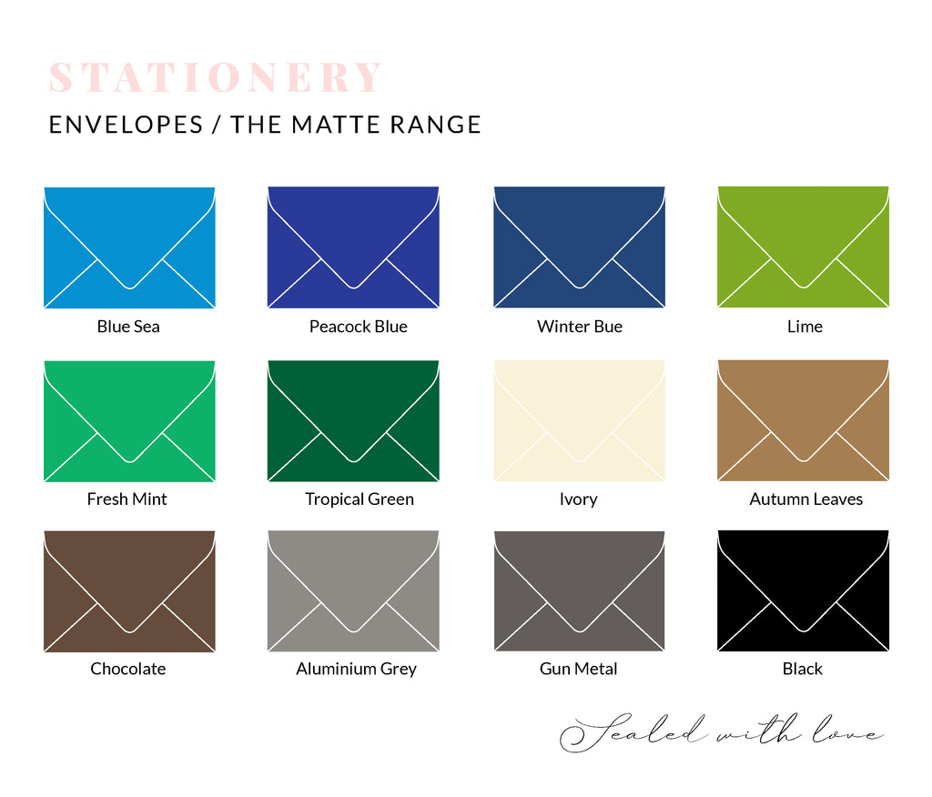 Envelopes - Matte Range