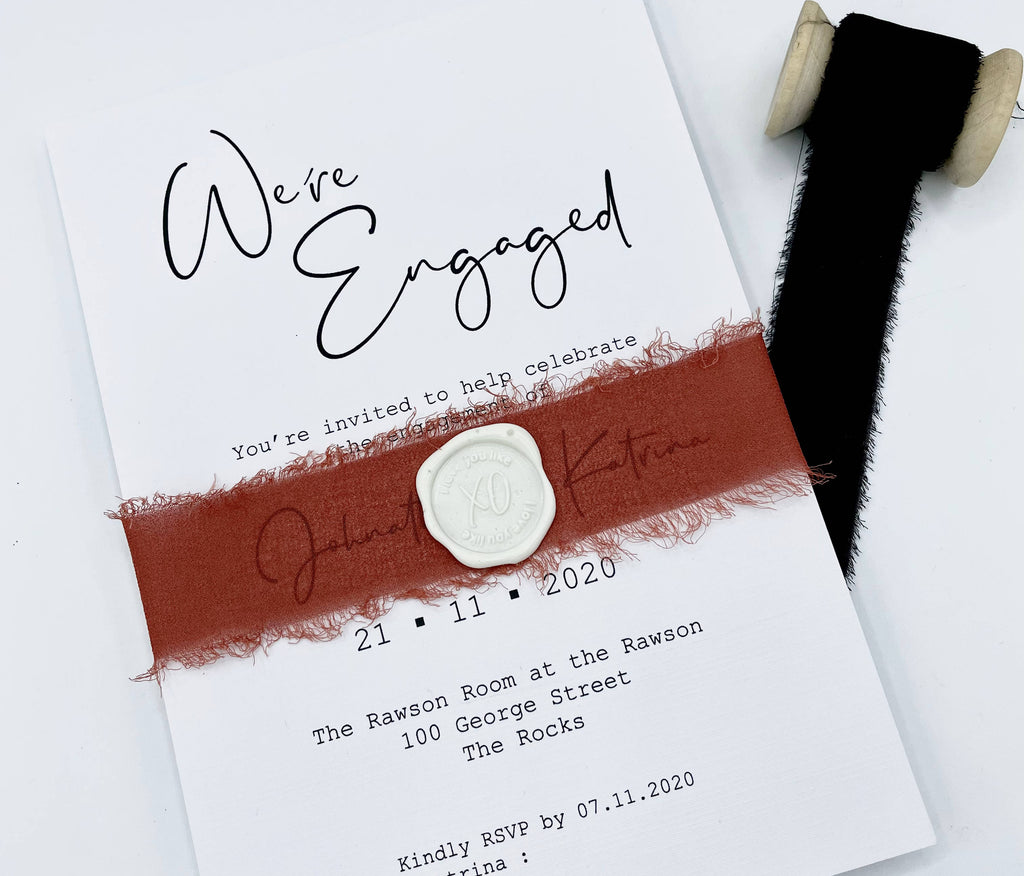 Engagement Invite with Chiffon and Seal